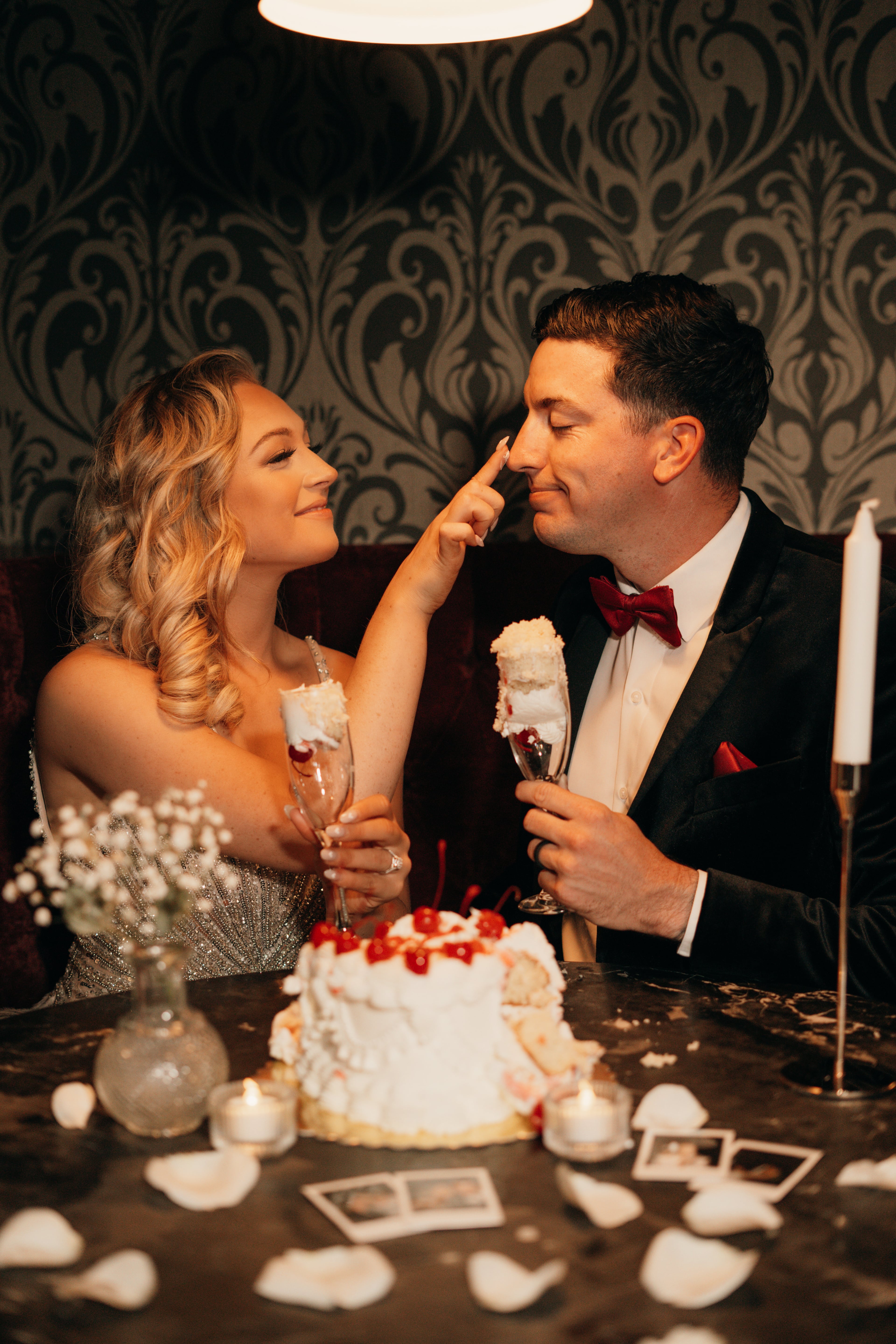 Bride & Groom Playful Cake Moment Bride & Groom Playful Cake Moment